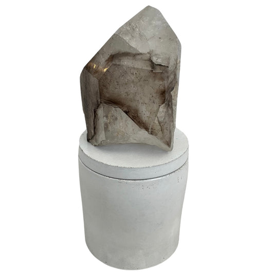 Quartz Crystal Point Lid Gardenia Candle