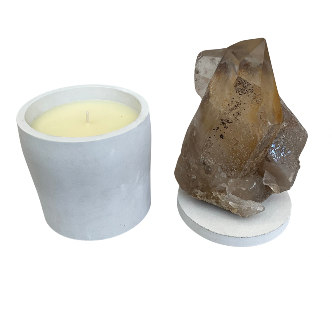 Quartz Crystal Double Generator Lid Gardenia Candle