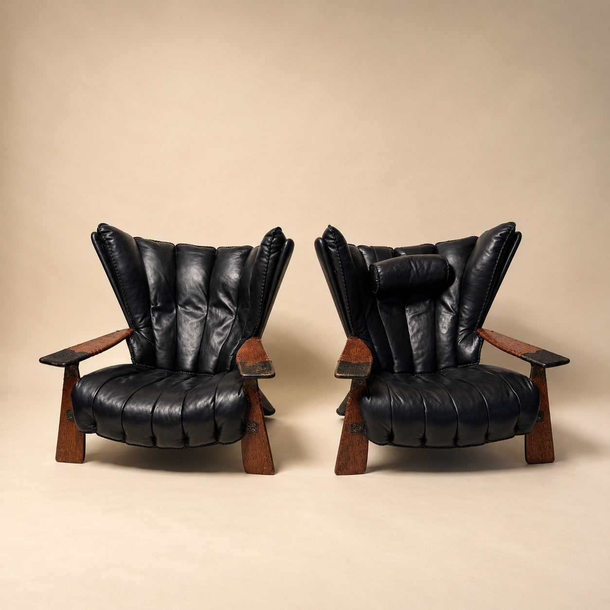 Par of Verite Pacific Green Arm Chairs