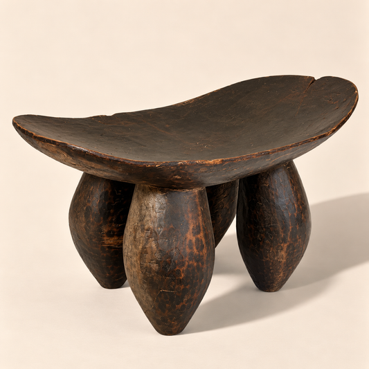 Large Carved Wood Stool from Mali