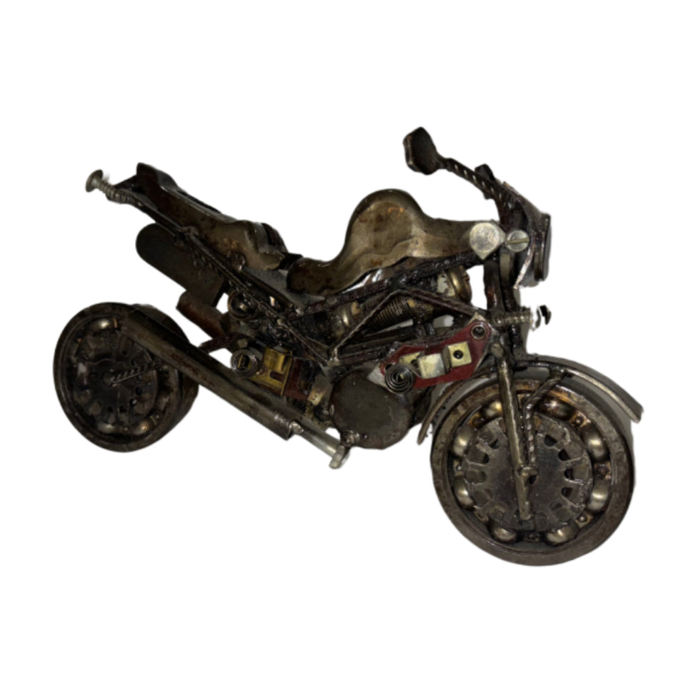 Vintage Craft Metal Motorcycle Sculpture