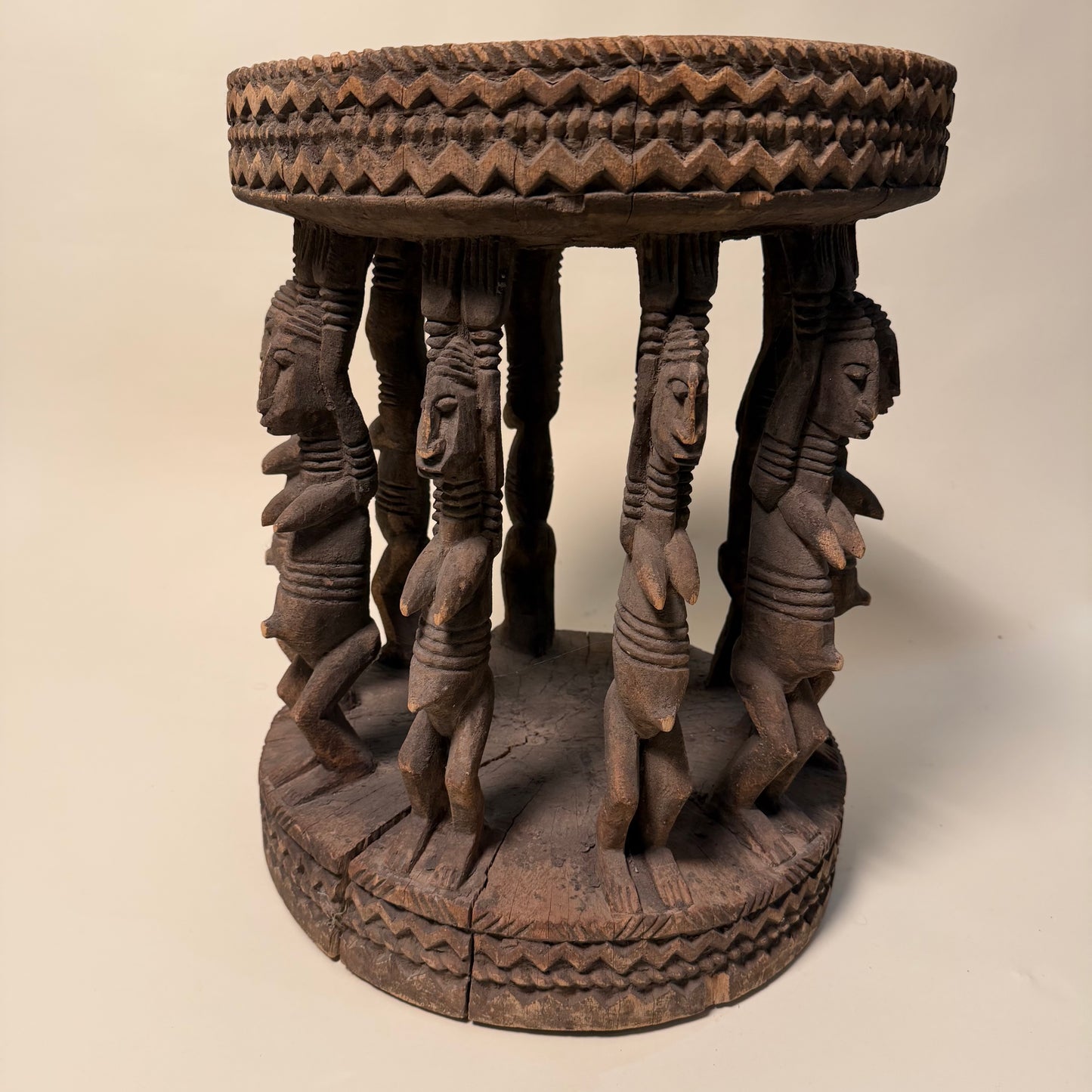 Niangon Carved Wood Ceremonial Stool by the Dogon Tribe