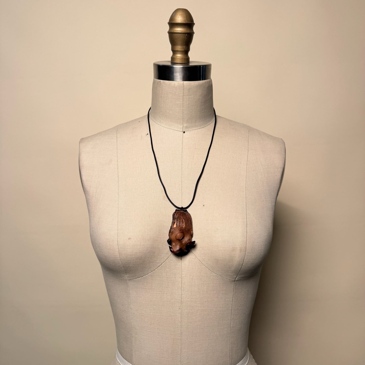 Hand Made Kelp Charm on Leather Necklace