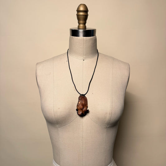 Hand Made Kelp Charm on Leather Necklace