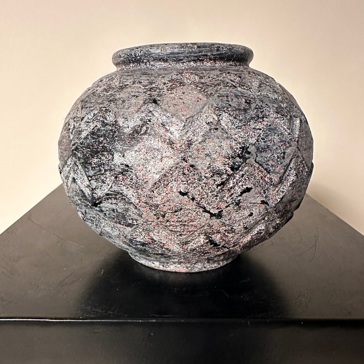 Vintage Round Iron Vase