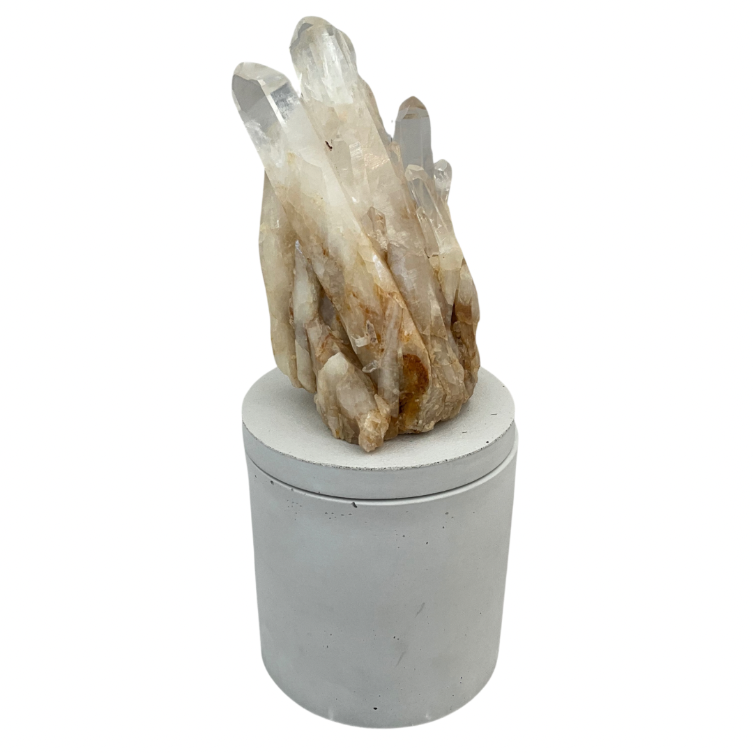 Honey Quartz Crystal Generators Lid Candle 2