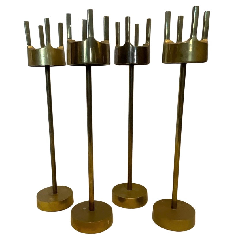 Set of 4 Brass Candle Holders