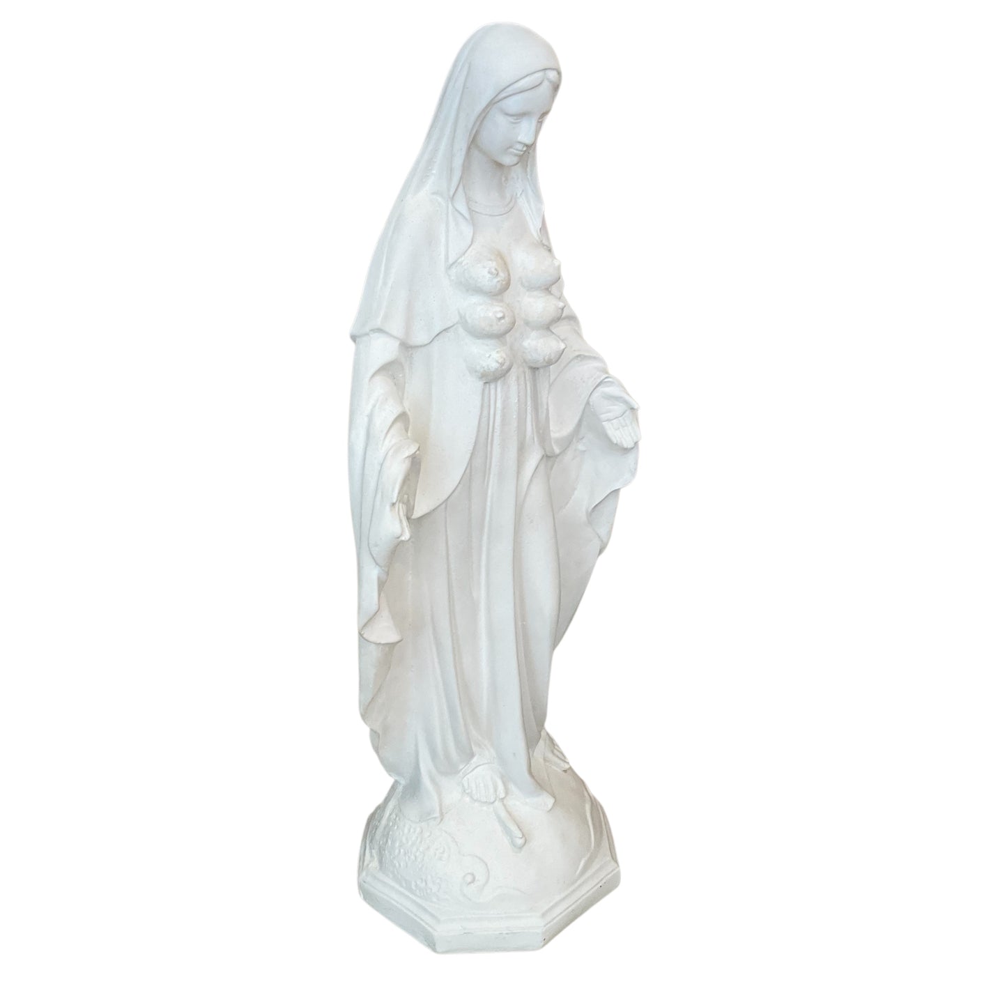 Mary Mommy White Plaster Sculpture by Bonnie Nelson