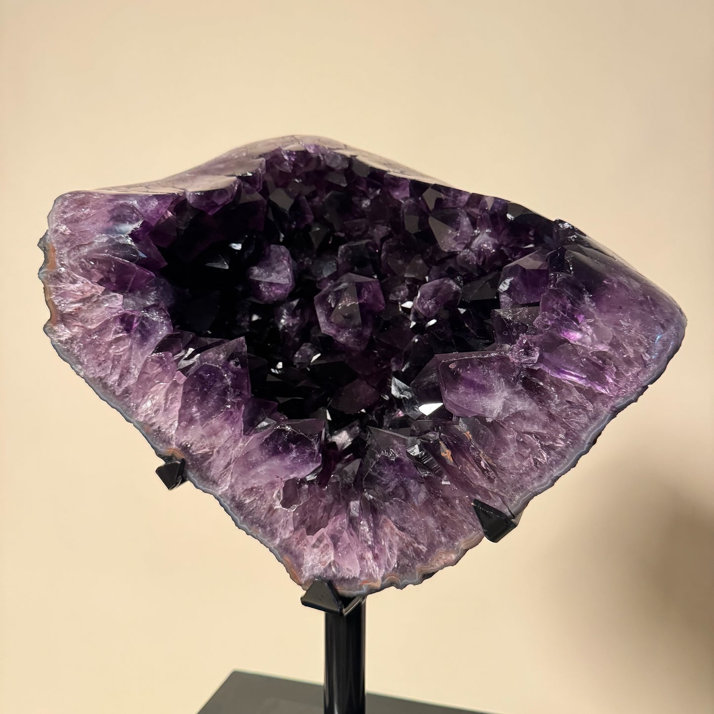 Abstract Deep Purple Amethyst Crystal on Stand
