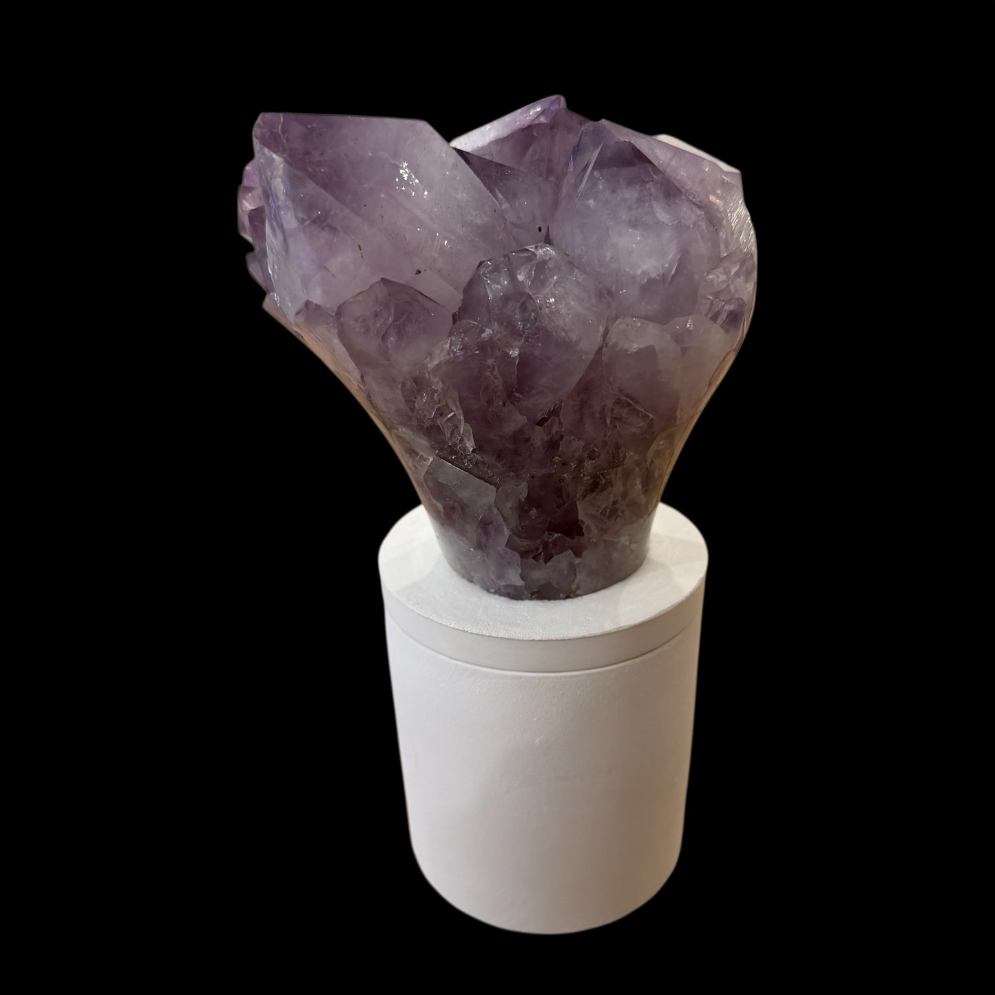 Amethyst Cluster Crystal Lid Gardenia Candle *