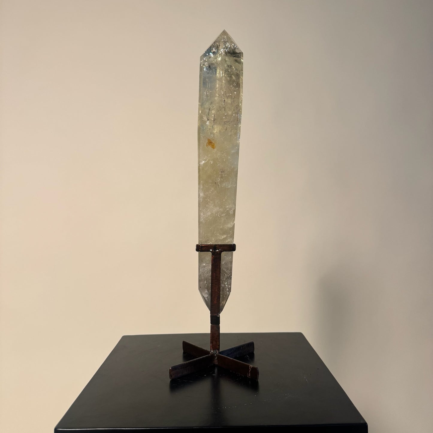 Natural Citrine Crystal Point on Custom Stand