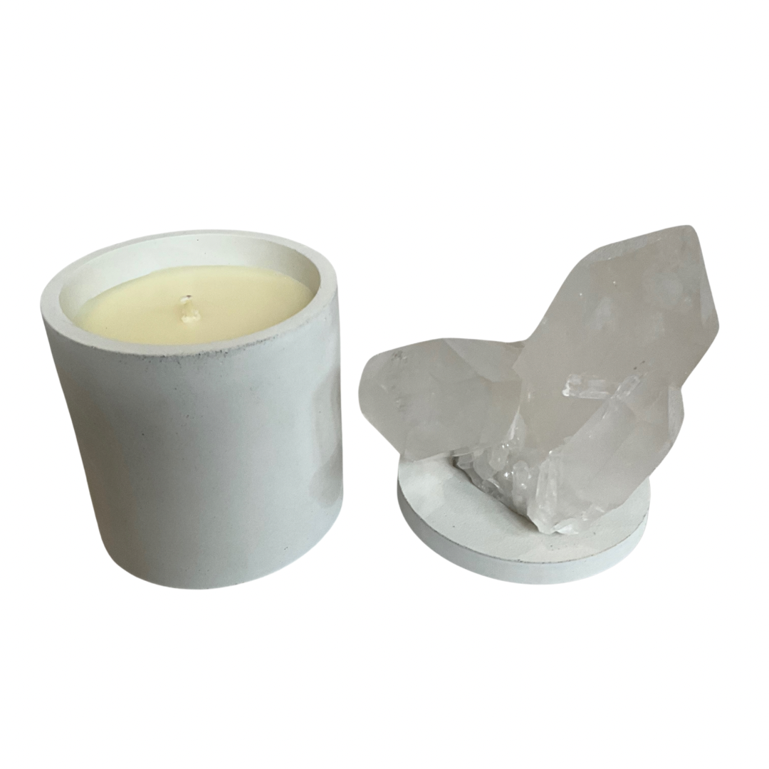 Quartz Crystal Generators Lid Gardenia Candle