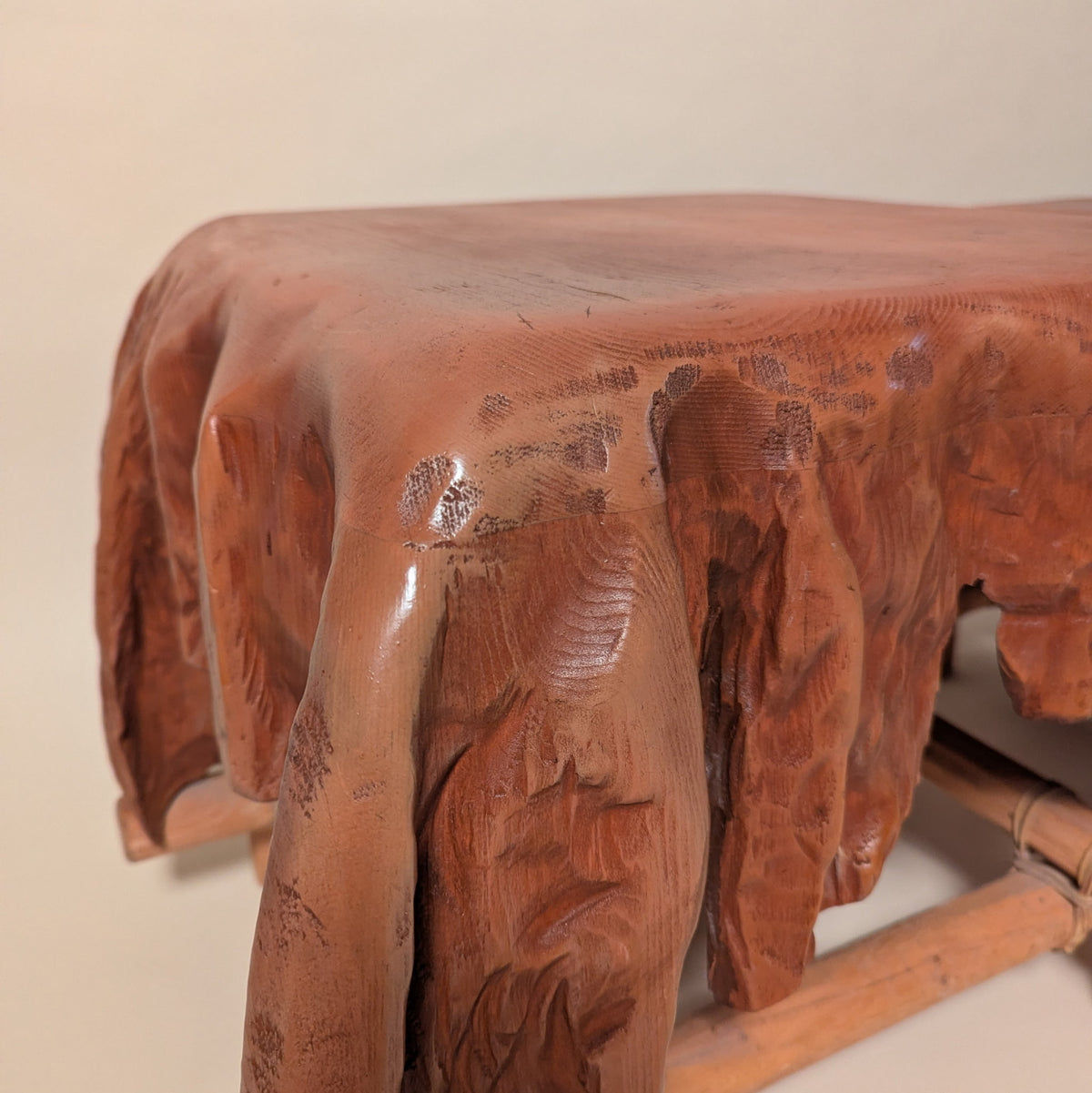 Pair of Abstract Draped Wood Side Tables