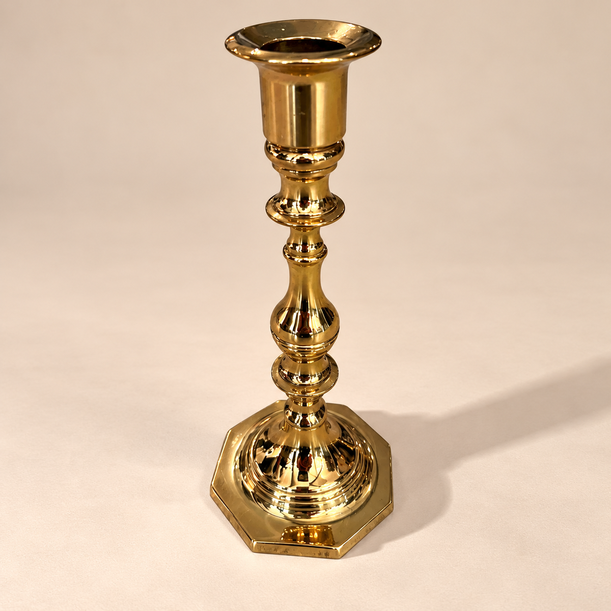Set of 3 Varying Vintage Brass Candle Holders