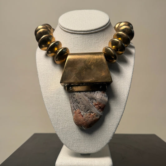 Abalone Shell & Brass Necklace