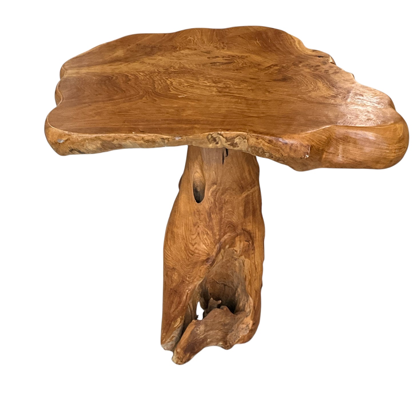 Vintage Abstract Raw Natural Wood Table