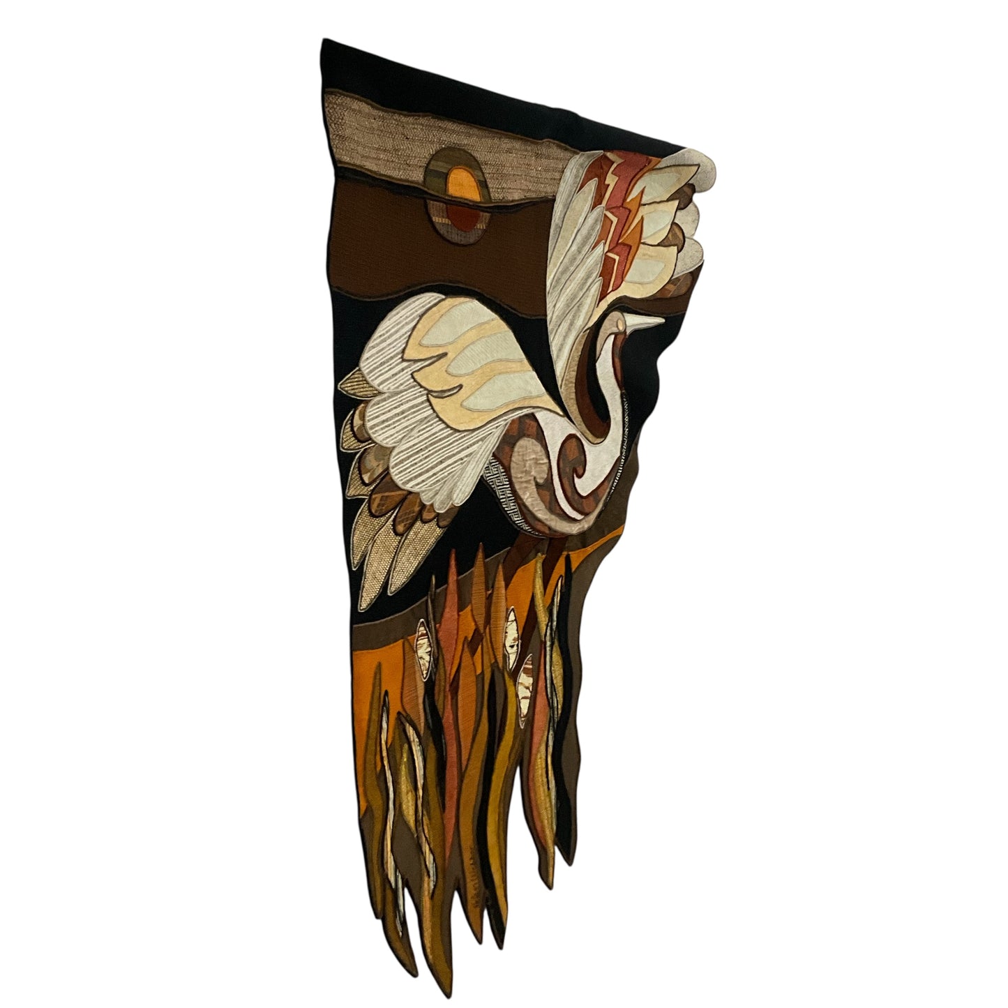 Multi-Fabric Vintage Wall Hanging Phoenix