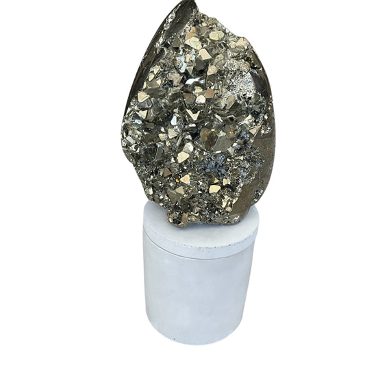 Large Abstract Pyrite Lid Gardenia Candle #3