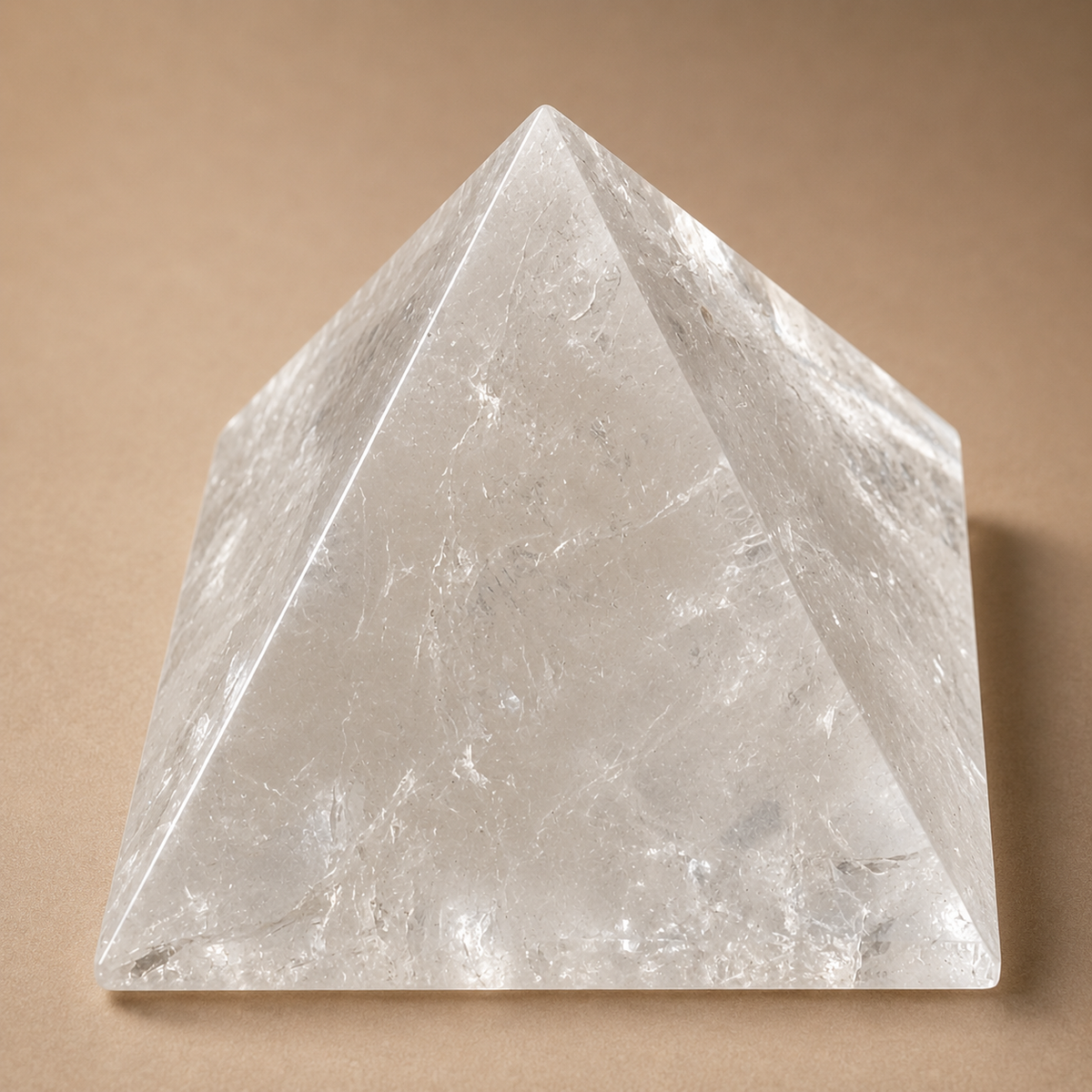Quartz Crystal Pyramid with Base Accent