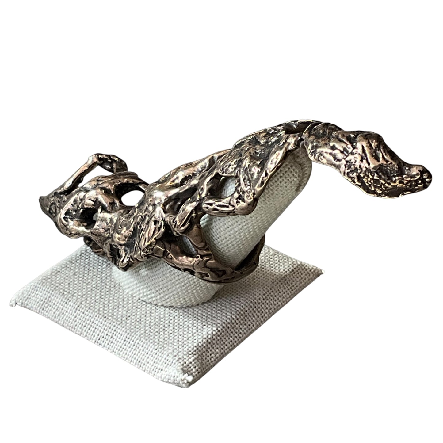 Elongated Abstract Bronze Ring