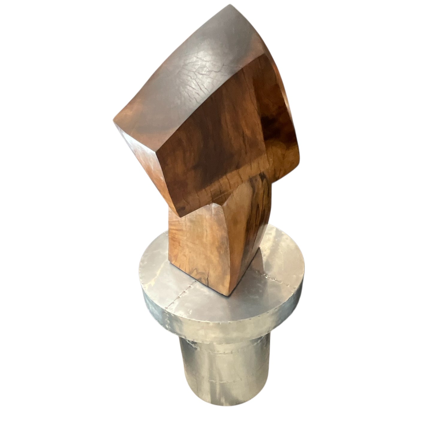Wood sculpture on Metal table