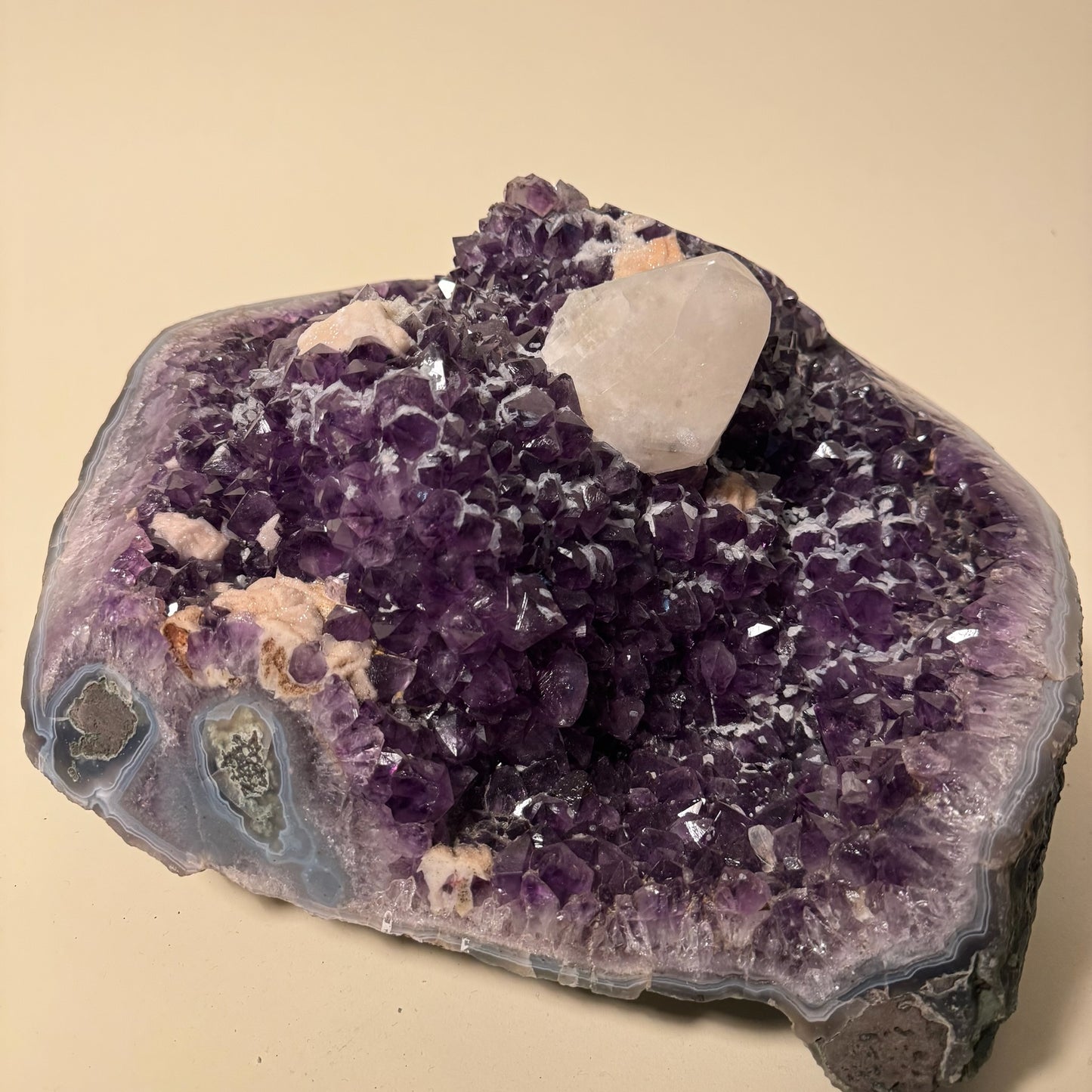 Amethyst with Calcite & Quartz Abstract Crystal Cluster