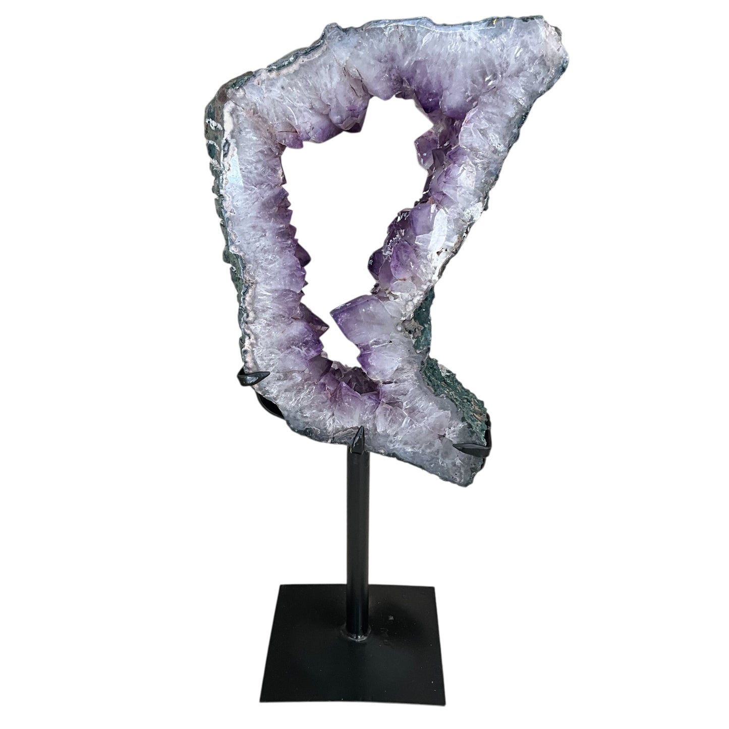 Amethyst Crystal Cut Out on Metal Stand