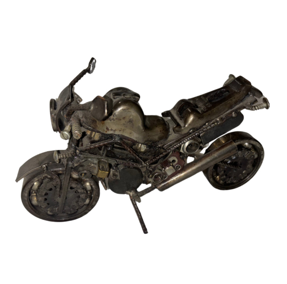 Vintage Craft Metal Motorcycle Sculpture