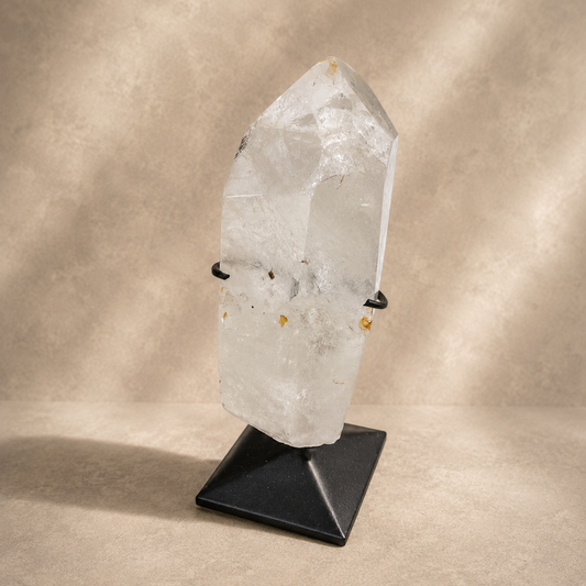 Quartz Crystal Generator on Black Metal Stand