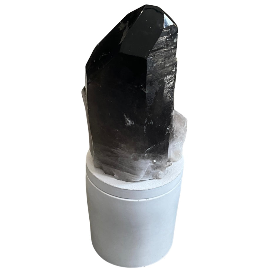 Smoky Quartz Generator Cluster Lid Gardenia Candle