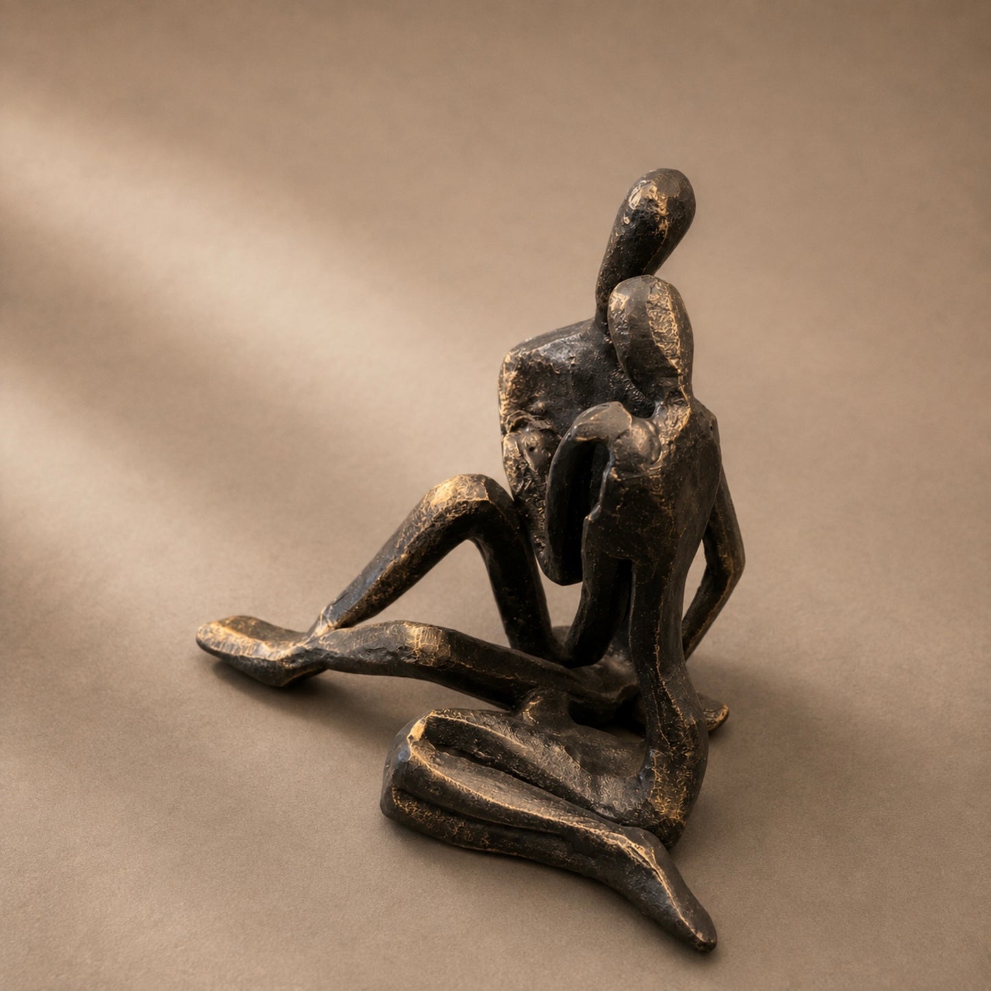 Vintage Bronze Male & Female Small Sculpture