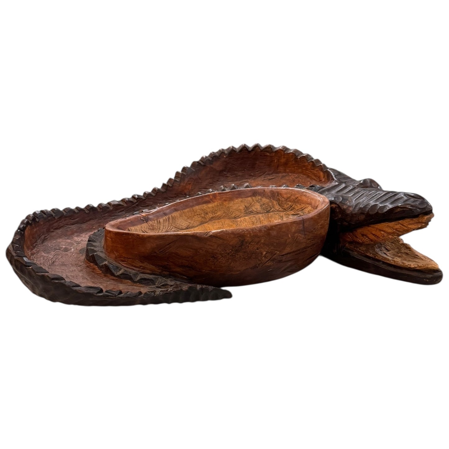 Hand Carved Alligator Bowl