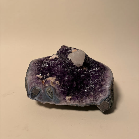 Amethyst with Calcite & Quartz Abstract Crystal Cluster