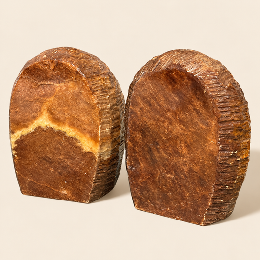 Brown Alabaster Book Ends