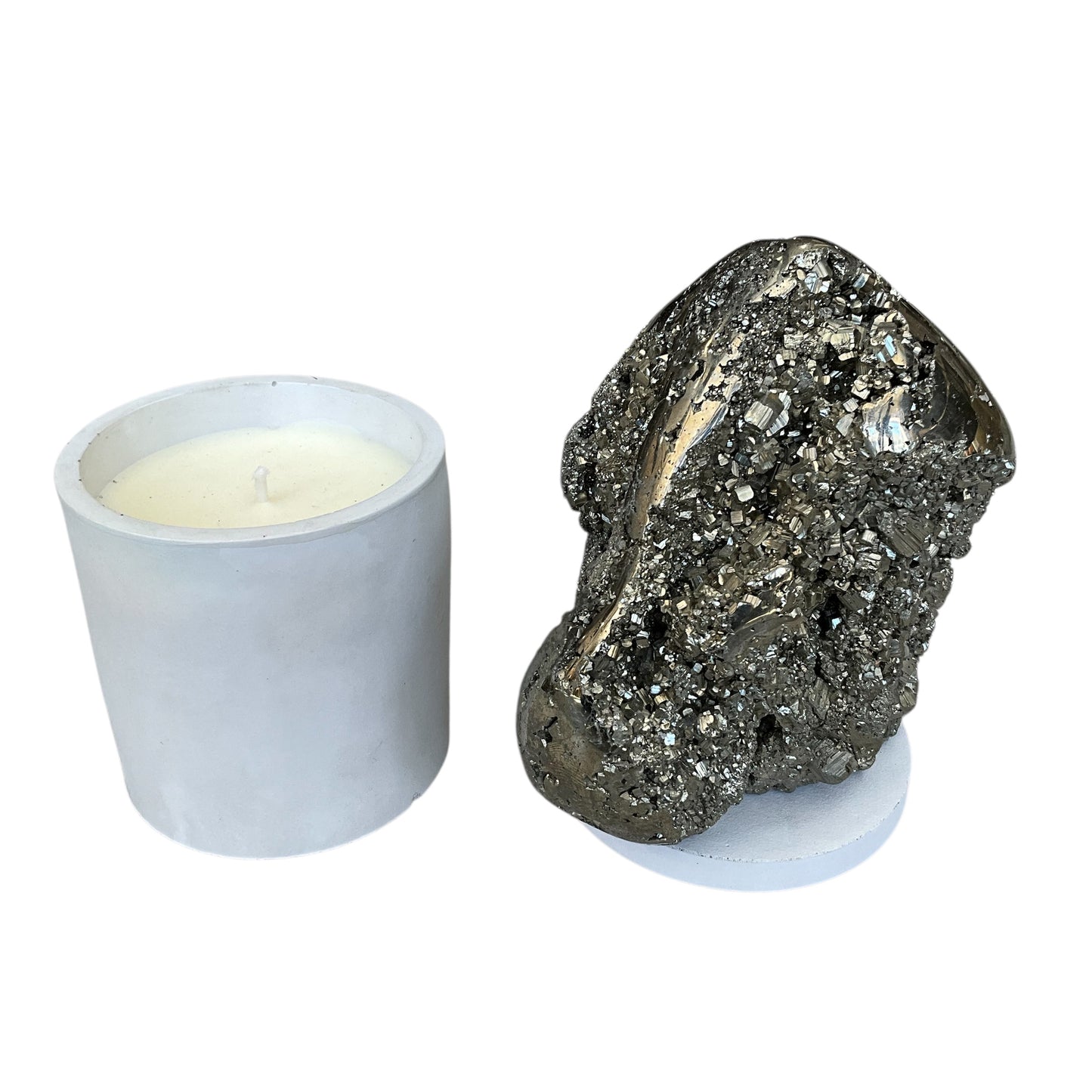 Large Abstract Pyrite Lid Gardenia Candle #2