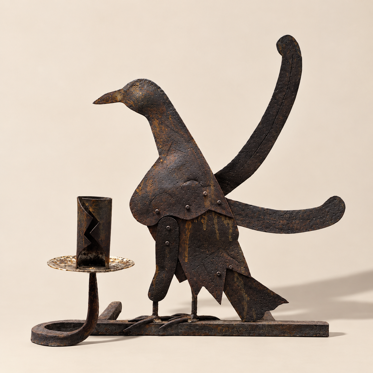 Minton-Spidell Pair of Iron Bird Candle Sconces