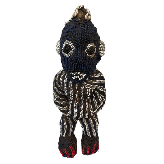 Beaded Tribal Art Bamileke Statue from Cameroon #6