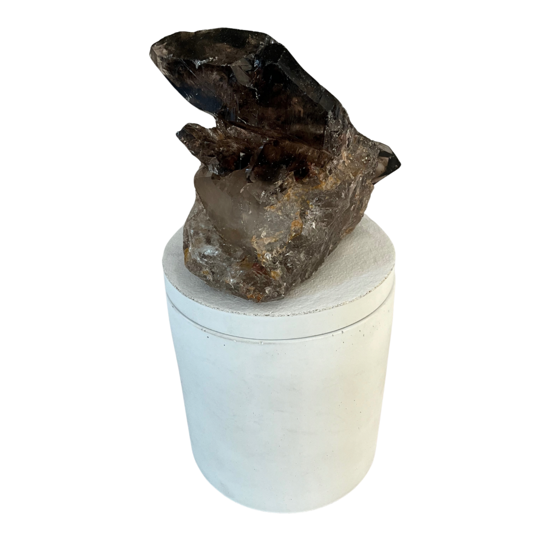 Elestial Smoky Quartz Lid Gardenia Candle