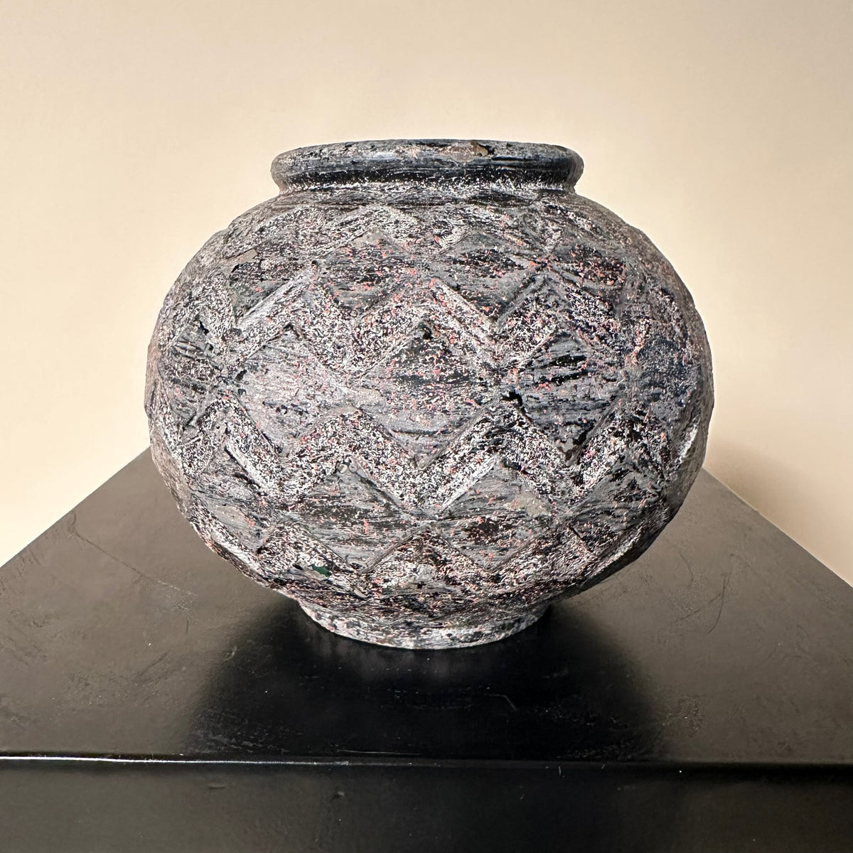 Vintage Round Iron Vase