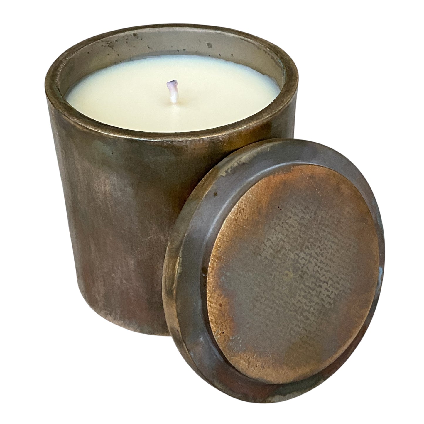 #F Solid Bronze Gardenia Candle with Lid