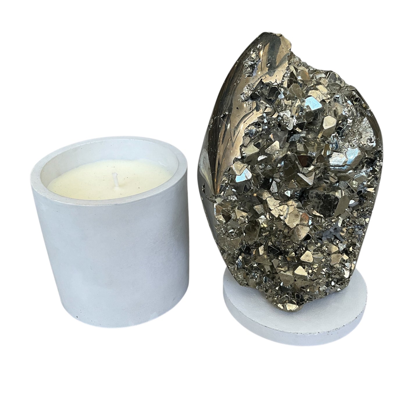 Large Abstract Pyrite Lid Gardenia Candle #3