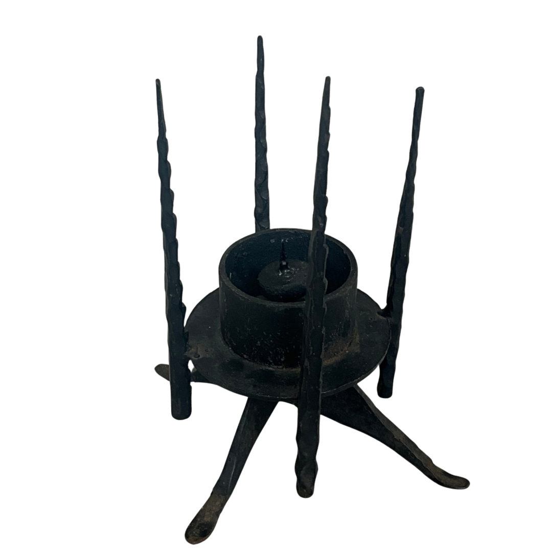 Vintage Metal 4 Spike Candle Holder