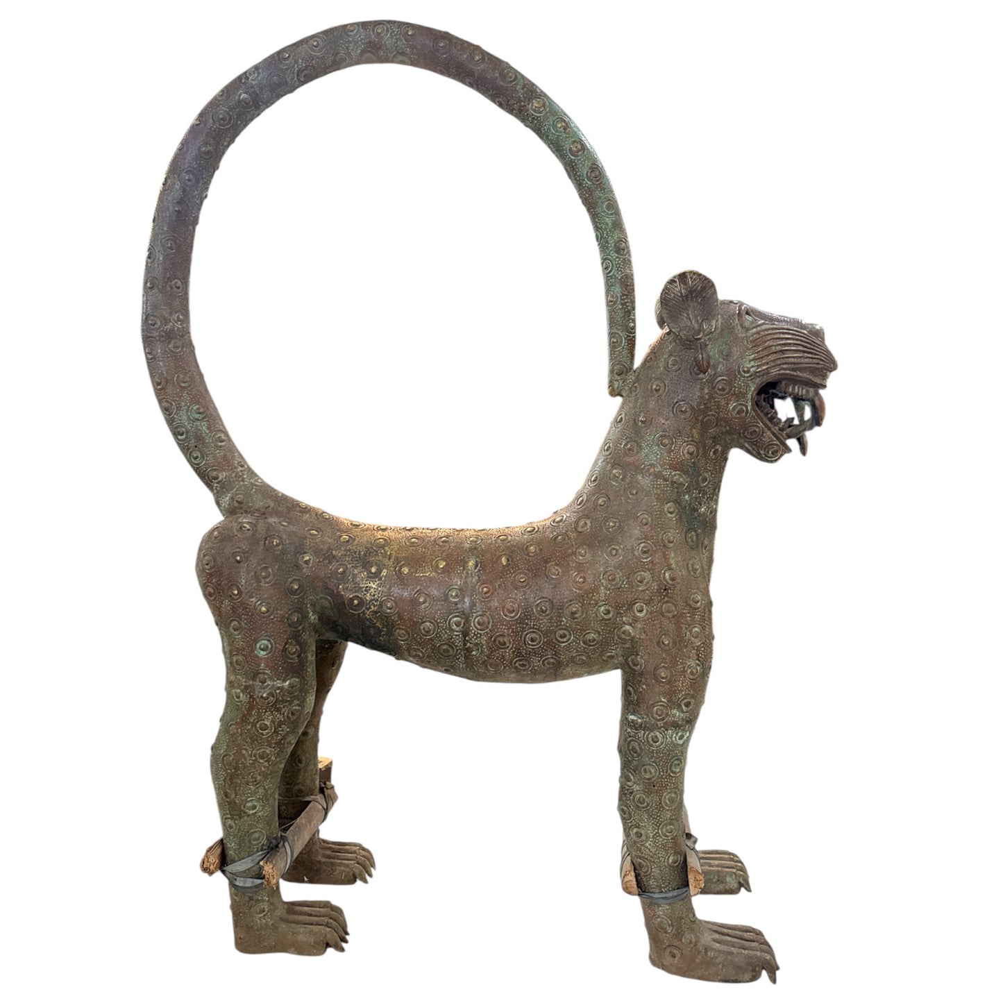 Large Pair of Benin Leopard Sculptures