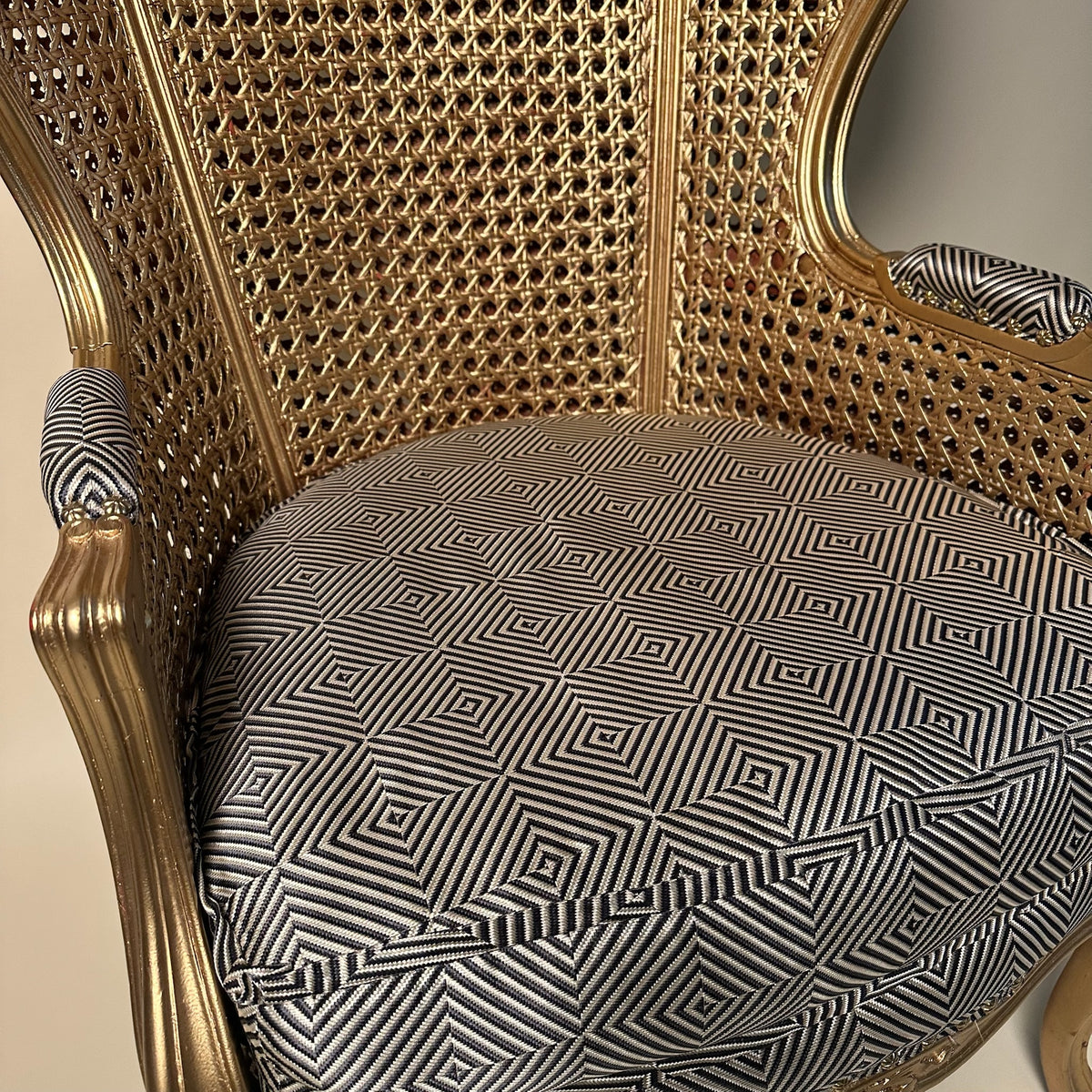 Vintage French Gold Leaf Canopy Chair
