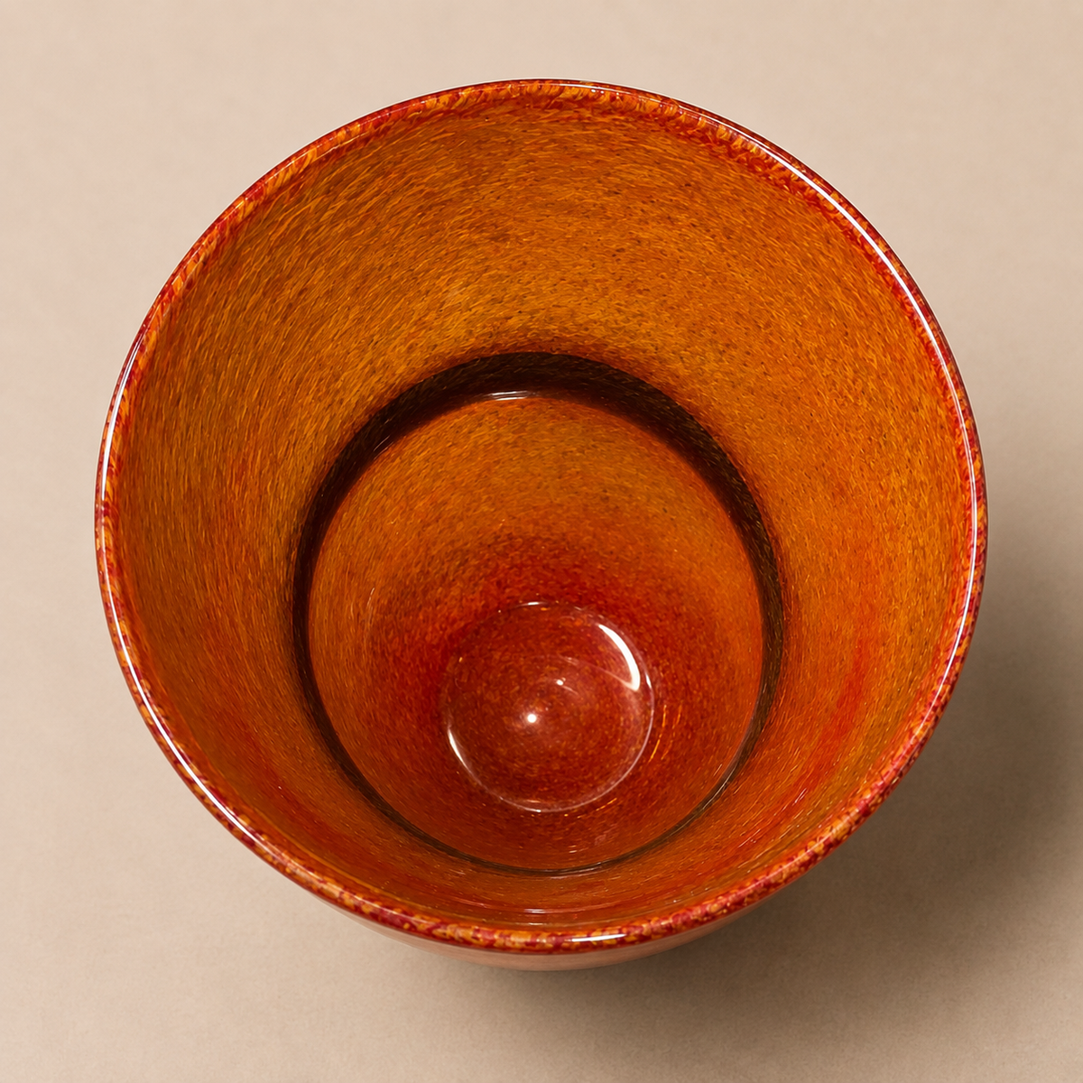 Vintage Blown Glass Vase with Abstract Design