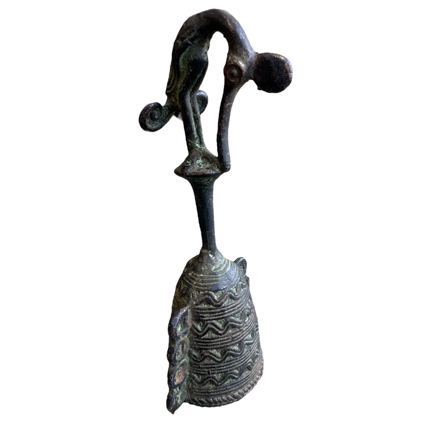 Benin Bronze Bell Senufo Swirl Legs