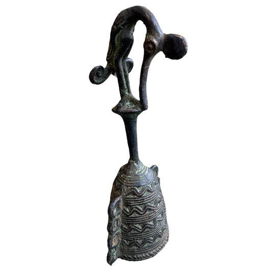 Benin Bronze Bell Senufo Swirl Legs
