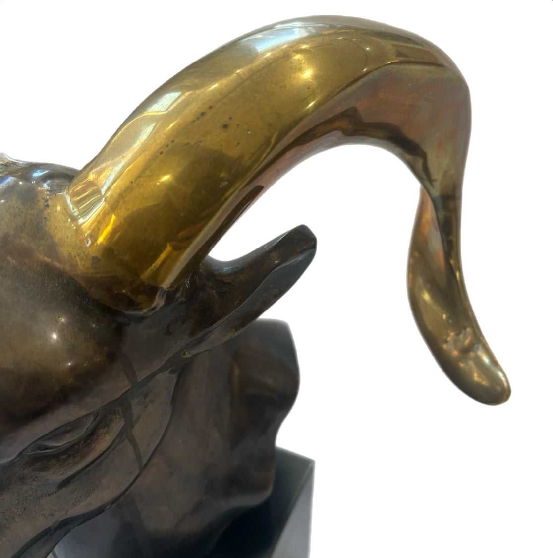 Brass Ram Head on Pedestal