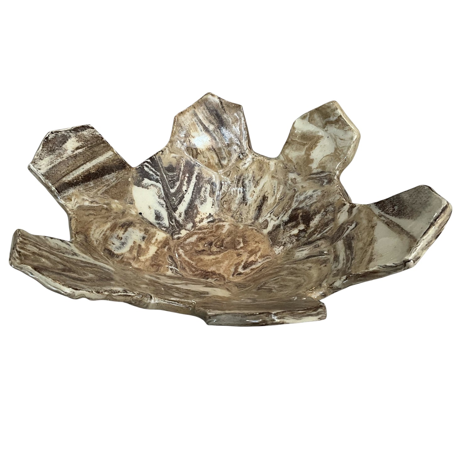 Vintage Abstract Glazed Pottery Ashtray