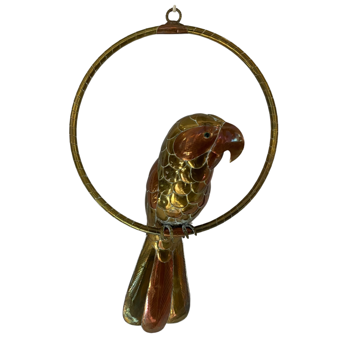 Sergio Bustamante Brass & Copper Hanging Parrot